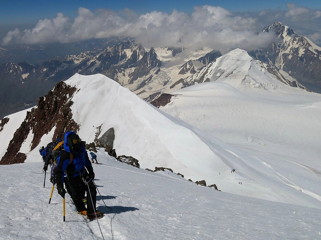 Near the summit of Mount Kazbek