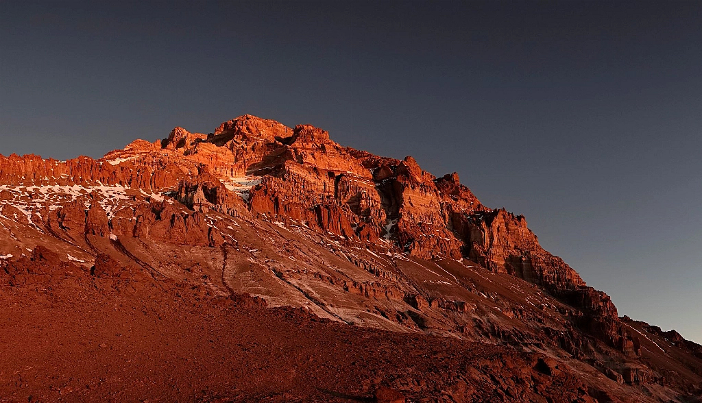 Evening light on the west face of Aconcagua