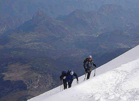 Reaching the crater rim on Orizaba