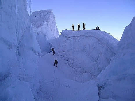 In the icefall on Huascaran