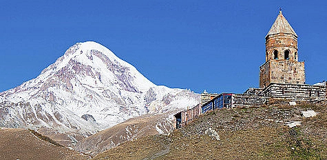 Mount Kazbek and Trinity Monastery, Georgia