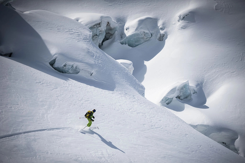 Fresh tracks on the Chamonix to Zermatt Haute Route